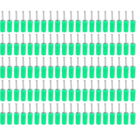 100 Pièces Fiche Banane Mâle Nickelée Broche Laiton Droite pour Panneau à Ressort Interne J.10001 2mm Vert (1/5)
