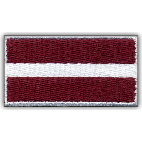Aufnäher mit der Flagge Lettlands – selbstklebende Rückseite – gestickter Aufnäher/Abzeichen/Emblem
