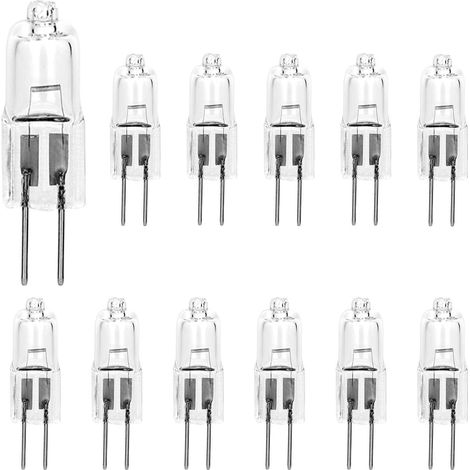 Lot de 12 ampoules halogènes à intensité variable G4 10 W 12 V, lumière blanche chaude 2 700 K (1/4)