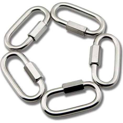 M6 Maillon Rapide en Acier Inoxydable D Forme Mousqueton Maillons de Chaîne 5pcs (1/4)