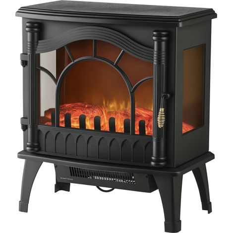 HOMCOM chimenea eléctrica 1000W/2000W calentador de chimenea con temperatura ajustable bajo consumo protección contra sobrecalentamiento 55x31x58 cm (1/5)