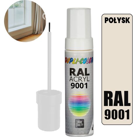 9001 Pintura de retoque blanca brillante con pincel, 12 ml, para reparar arañazos y desconchones. (1/5)