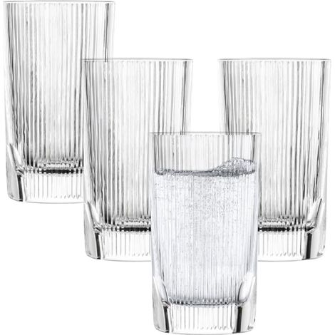 Allround Gobelets Fave (set de 4), verres à boire modernes avec rainures en relief et cut outs, verres en cristal lavables au lave-vaisselle (art. n° 124304) (1/5)
