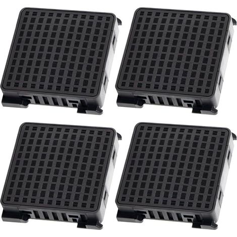 Pack de 4 filtres à charbon actif pour réfrigérateur Liebherr Fresh Air, remplace 7440021-00 [9096989, 988246001, 988246000, 9882429] - noir