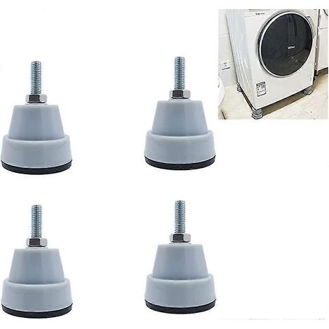 Socle à visser pour machine à laver, 4 pieds stabilisateurs pour machine à laver, patins anti-vibrations universels pour machines à laver, réduit le bruit (1/5)