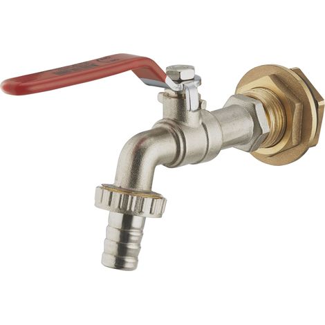 AROZ Kit per serbatoio in plastica, raccordo passante di fissaggio al serbatoio, maschio 3/4 + rubinetto 1/4 di giro maschio 1/2