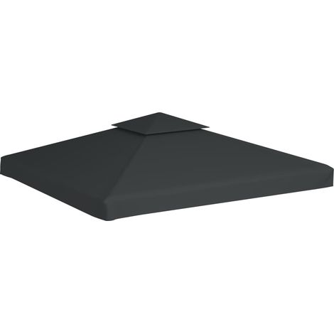 Recouvrement de remplacement d'auvent 310 g/m² 3x3 m Gris foncé