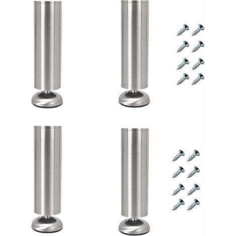 Set mit 4 verstellbaren Möbelfüßen, 35 cm lang, extra dick, aus Edelstahl, Möbelfüße für Couchtische, TV-Ständer, Badezimmerschrank-Stützfüße