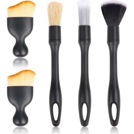 Lntyq Pinceaux Nettoyage Voiture, Brosse à Détails Automatiques, Automatique de Voiture Détail Brosse pour Moteur/Tableau de Bord/Bouches Daération/Intérieur (5pcs) (1/5)