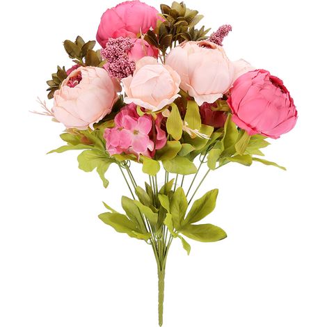 Pivoine Artificielle Rétro - Matériau De Haute Qualité - Pour Mariage Et Décoration Maison - Lot De 1 Bouquet (1/5)