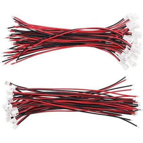 25 Paires 1.25mm Connecteur 2 Broches Mâle Et Femelle Connecteur Plug avec Câble 10cm, 2 Pin Adaptateur de Connecteur Mâle et Femelle (1/5)