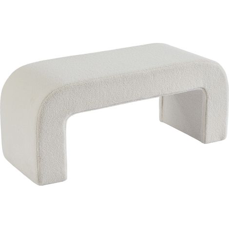 Panca in Tessuto bouclette Bianco - CALVELO (1/4)
