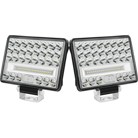 Rampe de Phare de Travail LED 2x172w, 6 Pouces 12V 24V, Rectangle Projecteurs Lumière Feux Longue Portee Antibrouillard LED pour Chantier Tracteur Offroad Voiture Camions SUV ATV 4x4 Bateau (1/5)