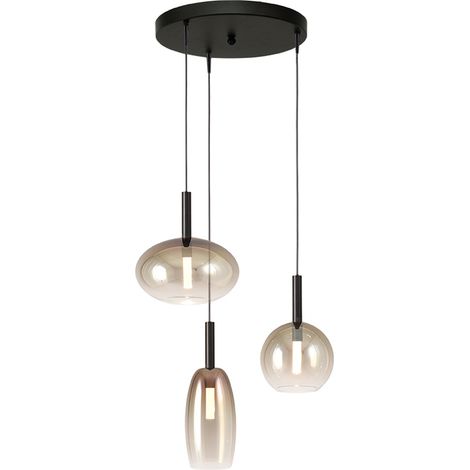 Lampe pendante 3L Vide Lido avec du verre doré qui s’estompe. - 2862-05-02-35-3-134 (1/3)