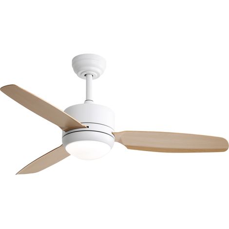 Ventilateur de plafond 117 cm avec éclairage 3 pales ABS moteur CC 6 vitesses télécommande