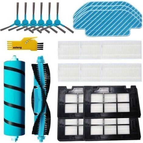 Kit de accesorios de repuesto para la aspiradora robot Cecotec Conga 7090 IA 6090 Ultra 6490 5490 5090: 21 paquetes de cepillo principal, filtro, cepillo lateral y paño de limpieza.
