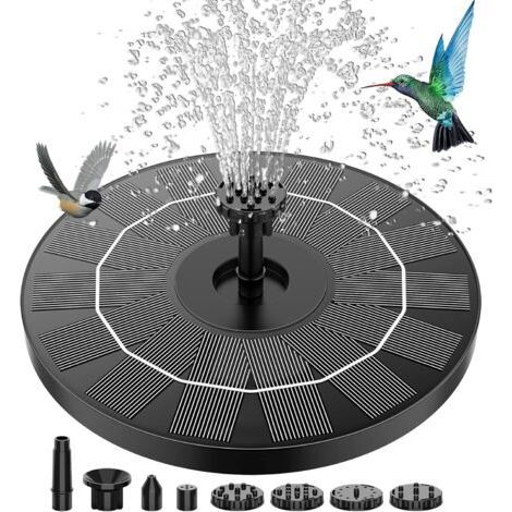 Fontaine Solaire Extérieur Flottante 3.5W Pompe Bassin Solaire avec 6 Buses pour Bain d'oiseaux Aquarium Jardin Fontaine (1/5)