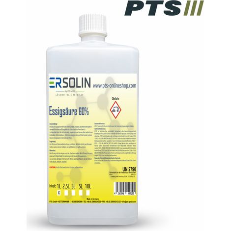 Essigsäure 60% 10 L Entkalker Reiniger sehr ergiebig auch in 1L 3L 5L (1/5)