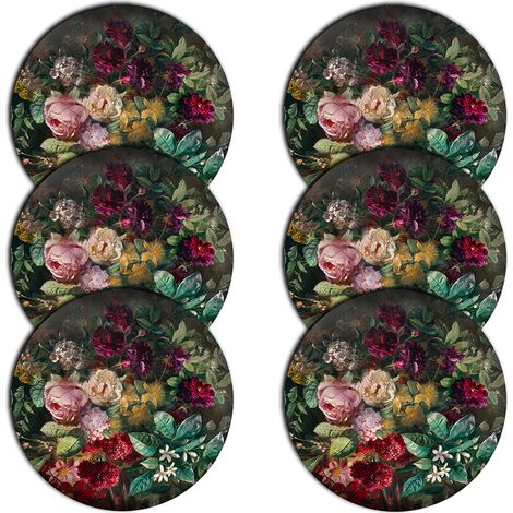 Set di 6 tovagliette rotonde da tavolo - bouquet (1/4)