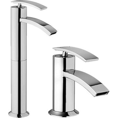 Set Rubinetti Jacuzzi per lavabo alto e bidet senza scarico serie Ray cromato (1/5)