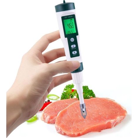 Digitales pH-Meter für Lebensmittel: Präziser pH-Tester für Wasser, Käse, Sauerteig, Konfitüren, Fleisch und feste Proben Tragbarer pH-Tester für Aquarien und weitere Anwendungen (1/4)