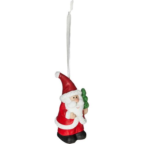 Sujet Schneemann Weihnachtsmann H.8cm Keramik -