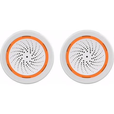 Lot de 2 alarmes de sécurité Wifi sans fil avec alertes téléphoniques instantanées, contrôle via l'application Tuya, aucun hub requis, compatible avec Smart Life/Tuya/Alexa/Google Assistant (1/5)