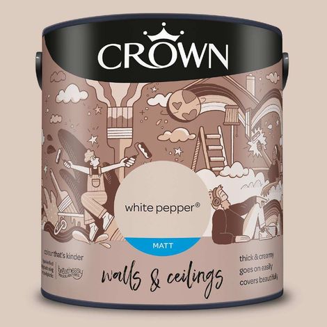 CROWN WALLS AND CEILINGS MATT WHITE PEPPER 2.5L (1/2)