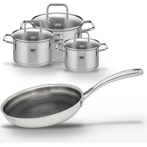 Lot Poêle 24cm & 3 Faitouts 14/16/20cm Elo Relief Evolution (1/5)