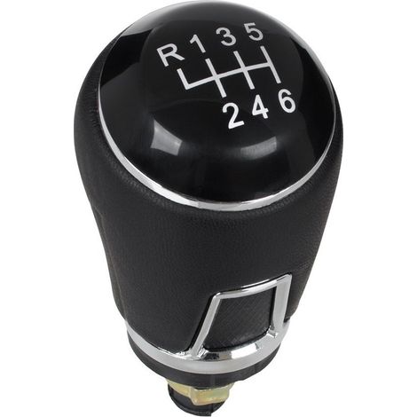 Pommeau de levier de vitesses en cuir noir pour VW Passat B6 (2006-2011), boîte 6 vitesses. (1/5)