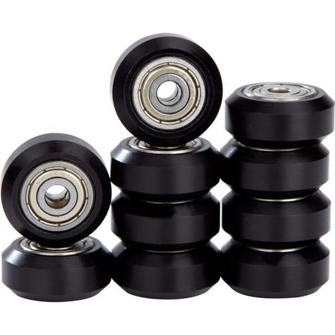 Pulegge per stampanti 3D, modelli in plastica con cuscinetto 625zz, foro da 5 mm, compatibili con Ender 3, Ender 5, CR-10, CR-10S, colore nero, confezione da 10 pezzi (1/5)