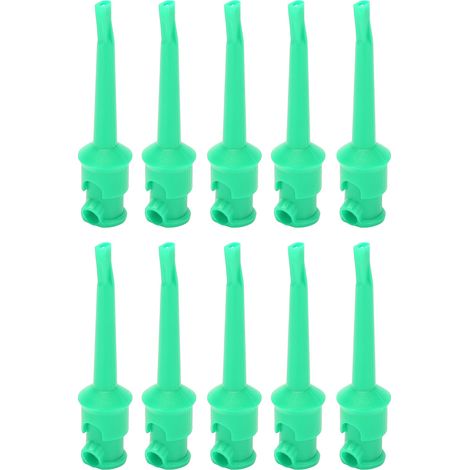 Lot de 10 pinces crochet de test J.30007 pour multimètre, soudure électronique, test de tension et circuits courants, vert (1/5)