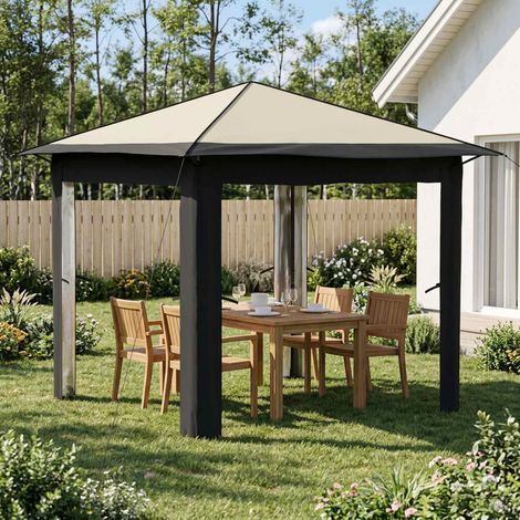 vidaXL Gazebo sin Pared Lateral 2,6 x 2,6 m Crema y Antracita (1/5)