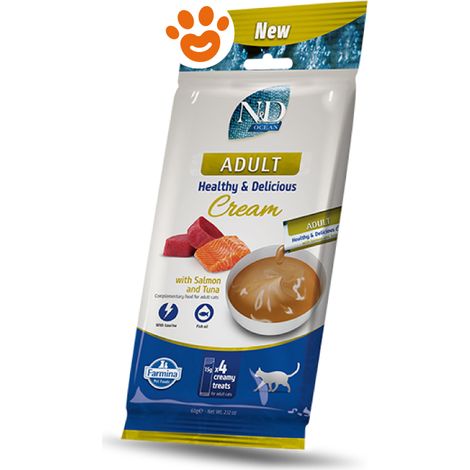 Farmina Cat N&D Ocean Cream Adult al Salmone e Tonno - Bustina 60 Gr - Snack