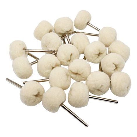 Pack of 20 cotton rotary pads for polishing on 3mm mandrel (1/4)