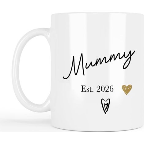 Mug 2026, cadeau pour maman, révélation de grossesse, Noël, anniversaire, blanc, 325 ml
