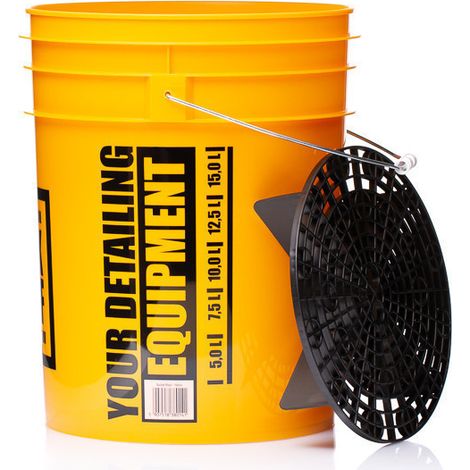 Autowasch-Detailing-Eimer + Abscheider, schwarz, 20 l, Arbeitsmaterial (1/4)