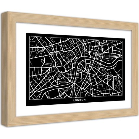 Quadro con cornice, Piano regolatore di Londra - 90x60 (1/5)