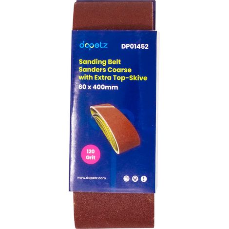 Dapetz ® Sanding Belts 60 x 400mm Aluminium Oxide Abrasive Fabric 120 Grit Compatible with Bosch Sander Grinding Polishing Sharpening Derusting Paint Varnish 5PCS (1/5)