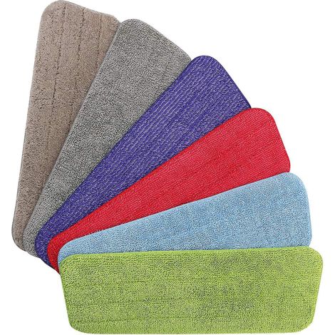Chiffon Microfibre Pour Balai Pulvérisateur - 42 x 14 cm - Pour Sol Escalier Fenêtre Voiture - Lot de 6 (1/5)