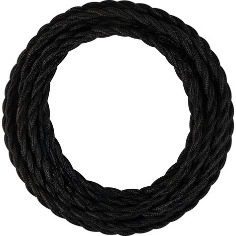 Câble électrique torsadé noir, long. 3m, 2xH05V-K, 2x0.75mm2 - Tibelec (1/5)