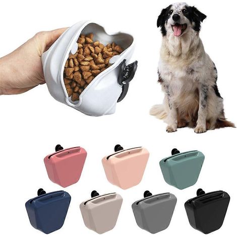 Sac à friandises pour chien, pochette en silicone pour chiots avec fermeture magnétique, idéal pour les promenades et la randonnée. (1/4)