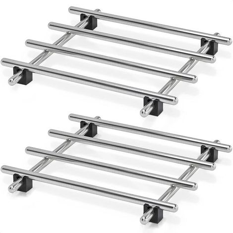 Lot de 2 dessous de plat acier inoxydable 18x18 cm, pour plats chauds & Instant Pot (1/5)