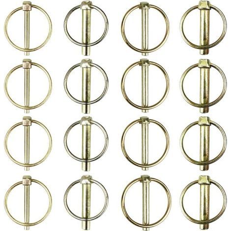 Lot de 16 Goupilles Clips Rond Sécurité en Acier au Carbone,Goupille de Lynch avec Anneau,Goupilles de Verrouillage, pour Remorques, Tracteurs, Véhicules Agricoles,de DEBUNS (1/5)