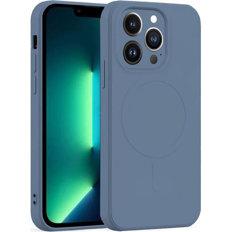 Set di custodie Mag Cover in silicone per iPhone 13 Pro Max, blu + vetro (1/5)
