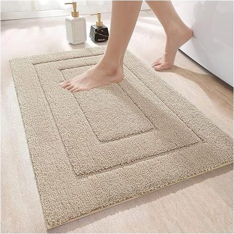 Non-slip bath mat 50 x 80 cm – Absorbent microfiber – Machine washable – Extra thick for bathroom (1/5)
