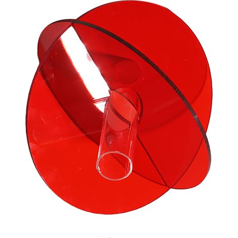 Geometrische Acryl-Blumenvase mit feinen Details, leicht zu reinigen, minimalistische Acryl-Vase für Wohnzimmertisch, Scheibe, Rot, 90 g, 15 x 13 x 2 cm (1/5)
