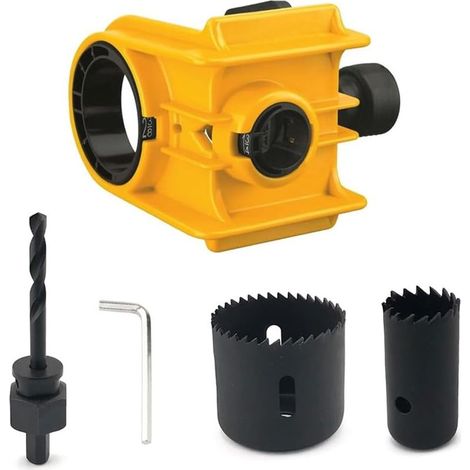 Kit D'Installation de Verrouillage de Porte Verrouillage de Porte Jig pour Bois/Portes Métalliques Kit de Verrouillage de Porte Jaune (1/5)
