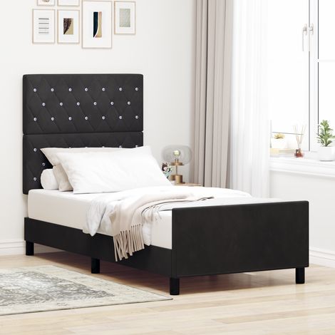 vidaXL Black Bed Frame 100x200 cm Velvet (1/5)