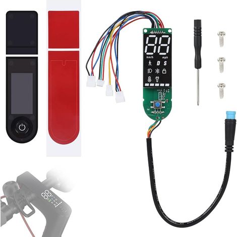 Carte Tableau de Bord LED Trottinette Électrique Compatible Xiaomi M365 1S Pro Pro2, Dashboard PCB 4 Fils Double Frein, Bluetooth, Boîtier Étanche et Couvercle (1/5)
